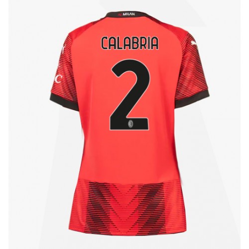 Fotballdrakt Dame AC Milan Davide Calabria #2 Hjemmedrakt 2023-24 Kortermet